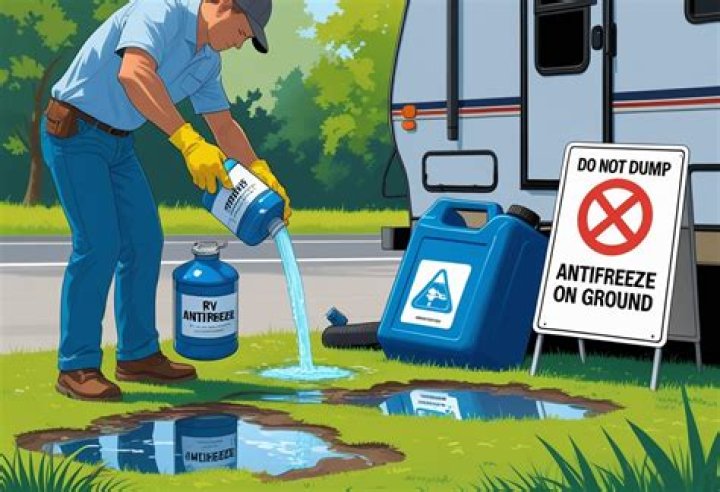 Can you dump RV antifreeze on the ground?