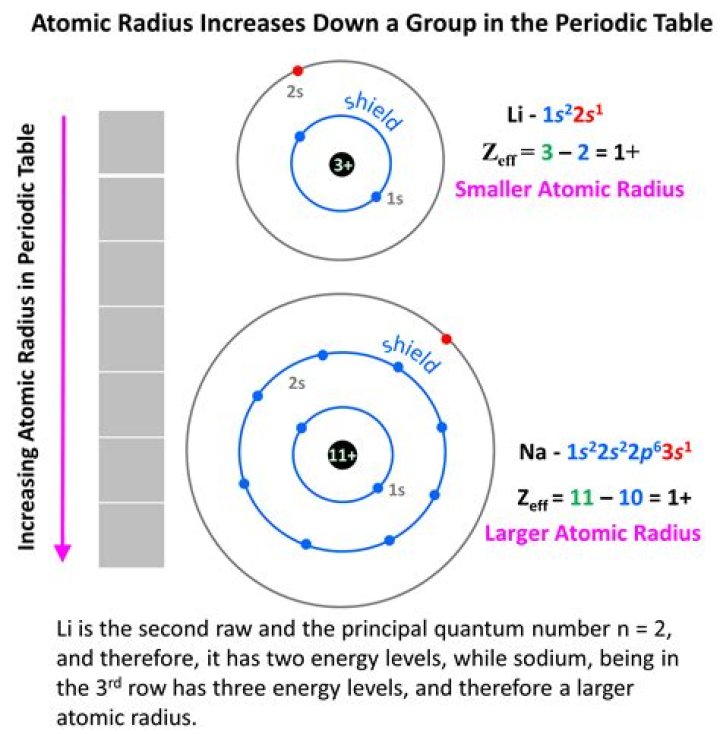 Does atomic radius increase down a group?