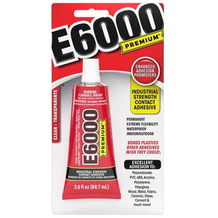 Does Black e6000 glue dry clear?