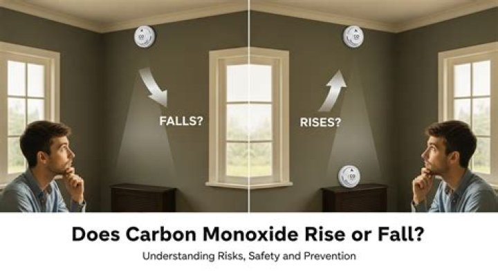 Does carbon monoxide rise or fall in a room?