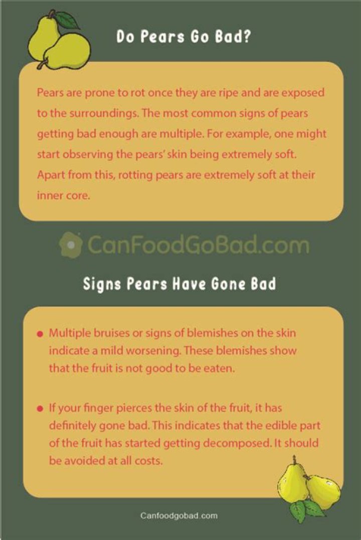 How can you tell if pears are bad?