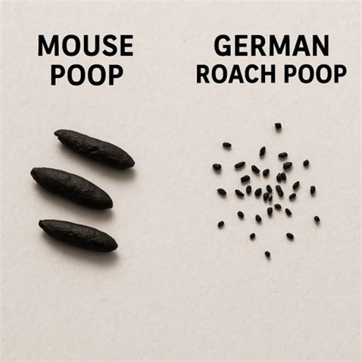 How can you tell the difference between mice and roach droppings?