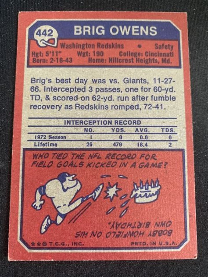 How did Brig Owens die?