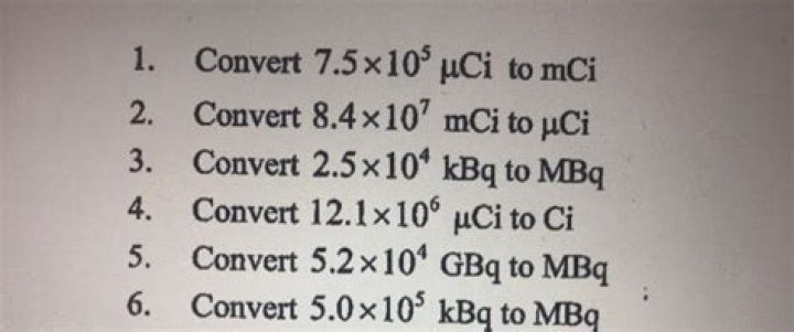 How do I convert mCi to uCi?