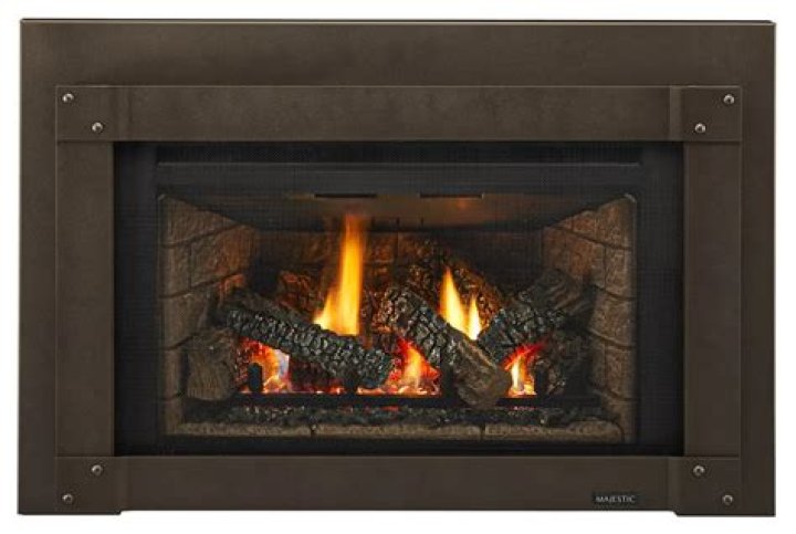 How do you adjust the flame on a majestic gas fireplace?