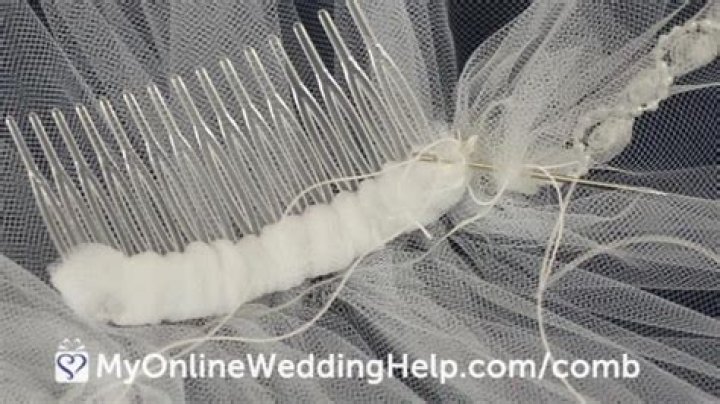 How do you attach a bridal veil to a comb?