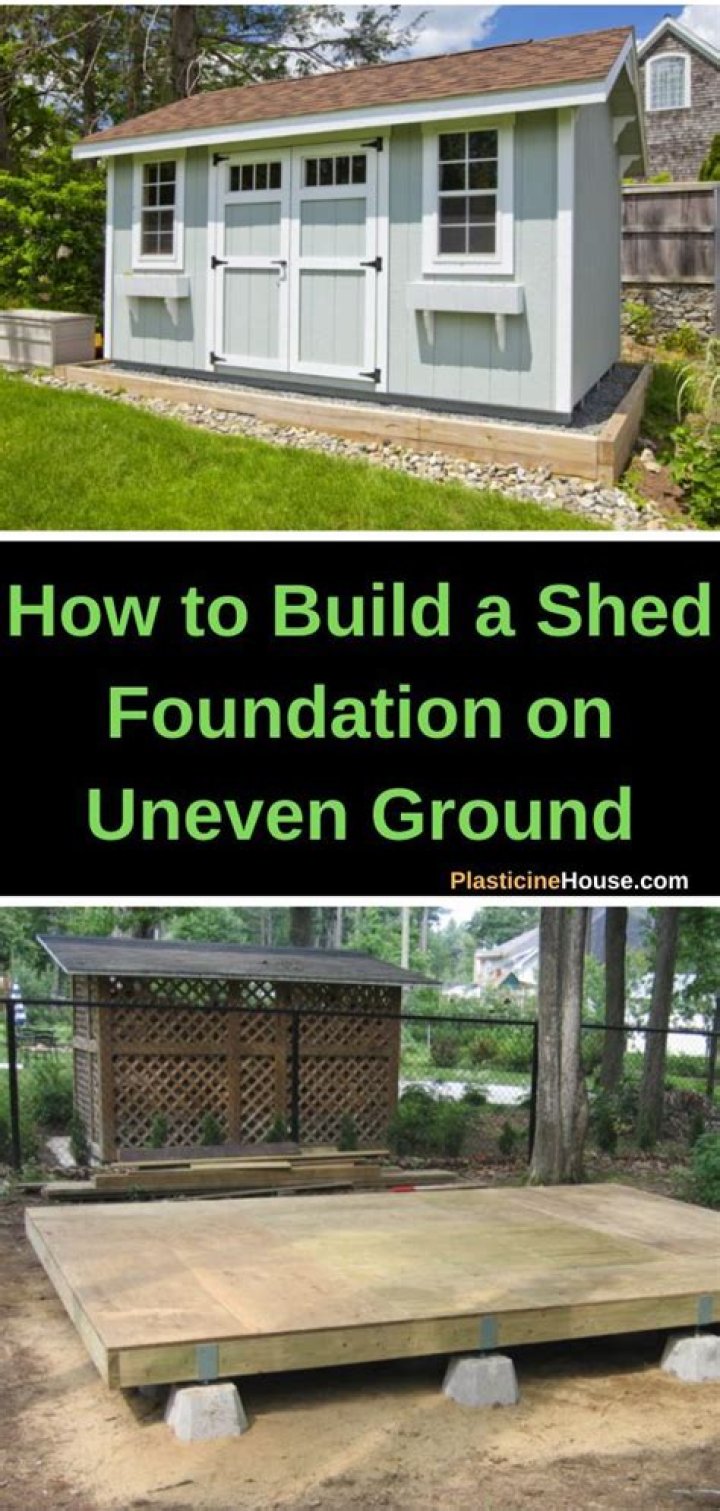 How do you build a shed base on uneven ground?