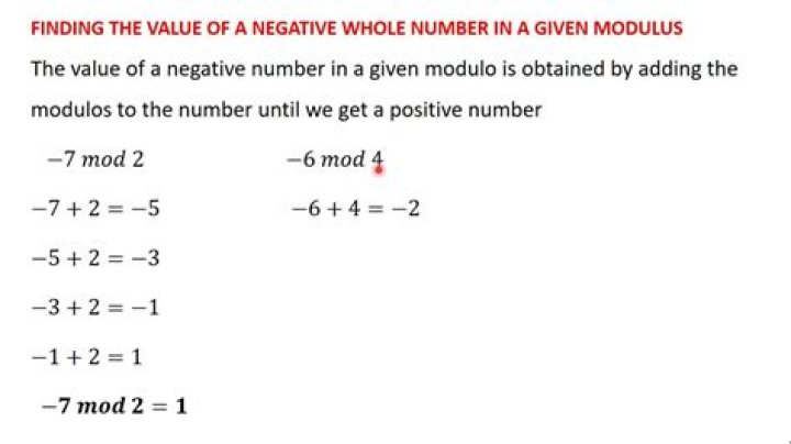 How do you calculate negative modulo?
