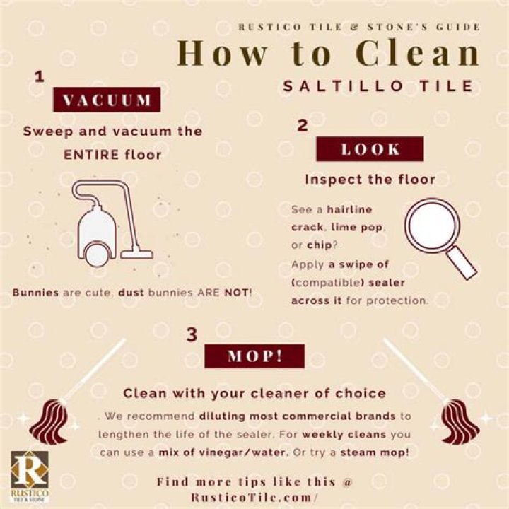 How do you clean Saltillo tiles?