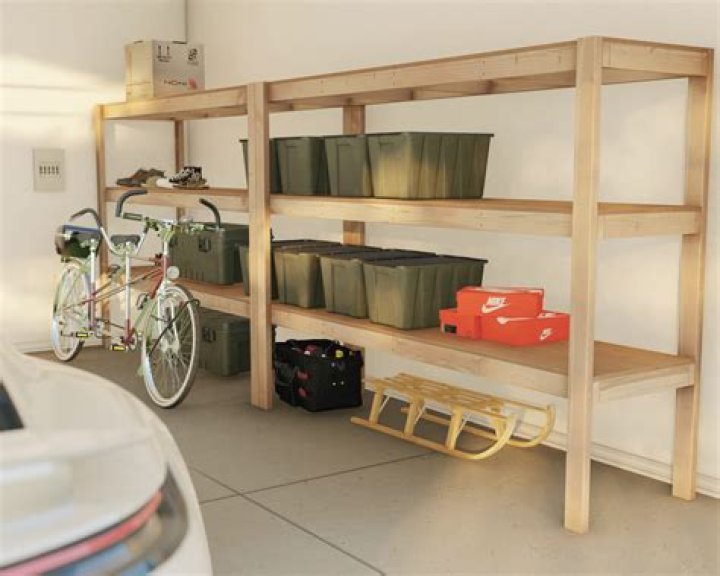 How do you cover open shelves in a garage?