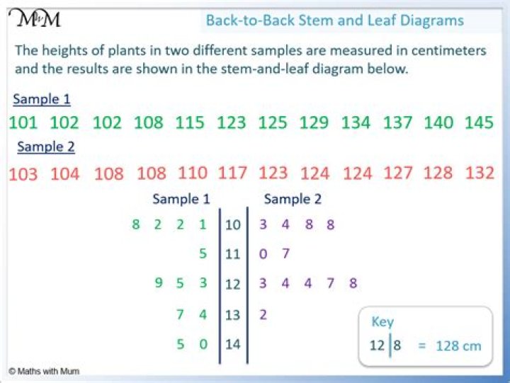 How do you do a back to back stem and leaf plot?