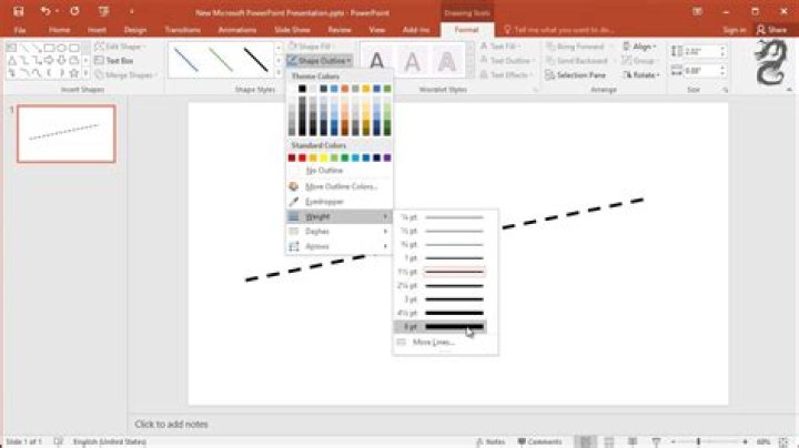 How do you draw a dotted line in PowerPoint?