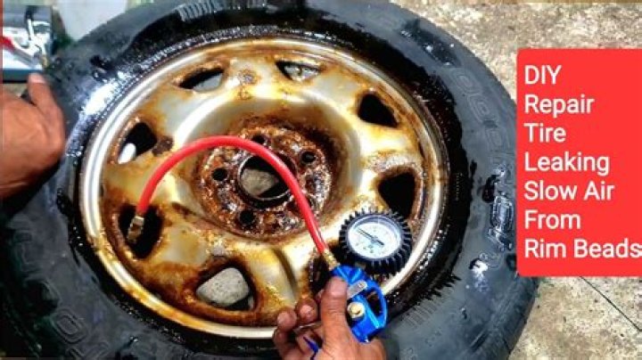 How do you fix a leaking tire rim?