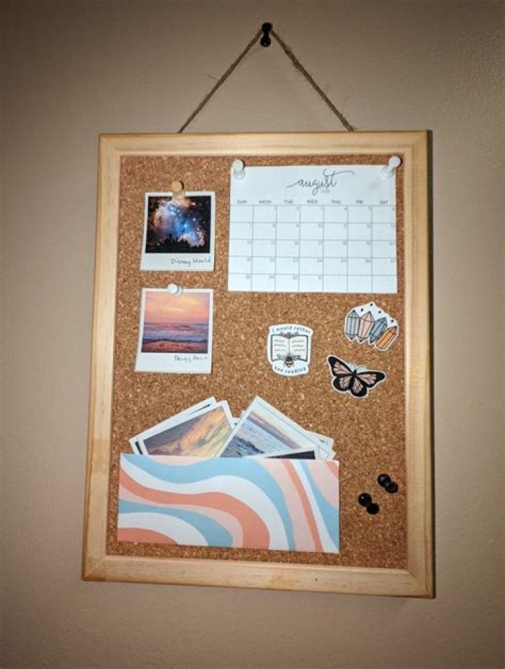How do you hang things on a cork board?