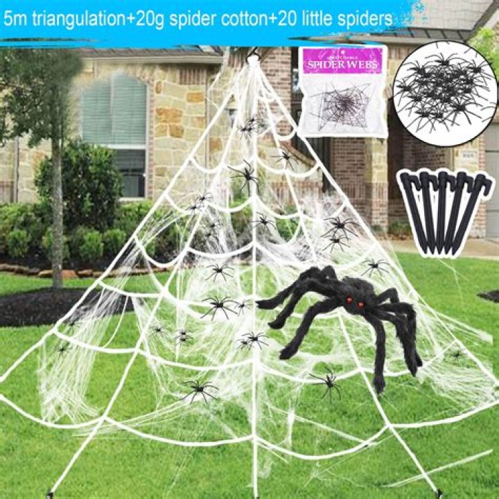 How do you make a giant spider web out of rope?