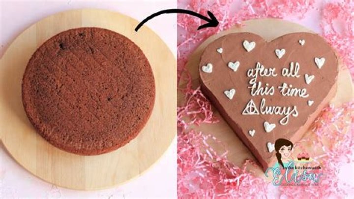 How do you make a round cake into a heart cake?