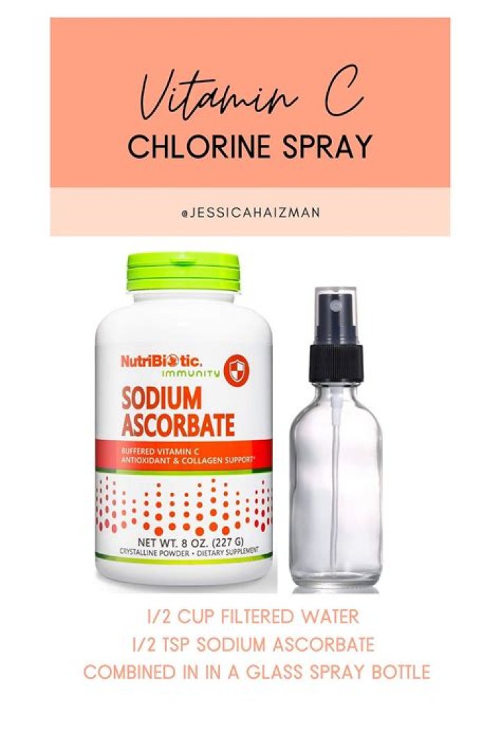 How do you make vitamin C spray for chlorine?