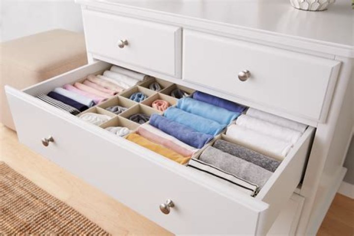 How do you organize a deep dresser drawer?