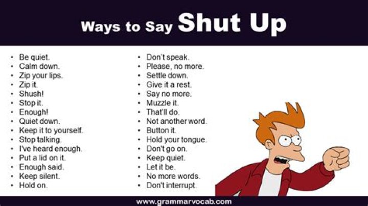 How do you say shut up in Jamaican?