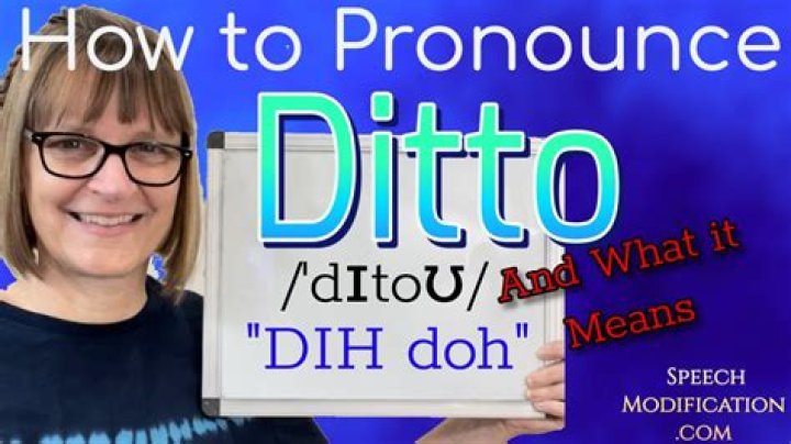 How do you use Ditto in a sentence?
