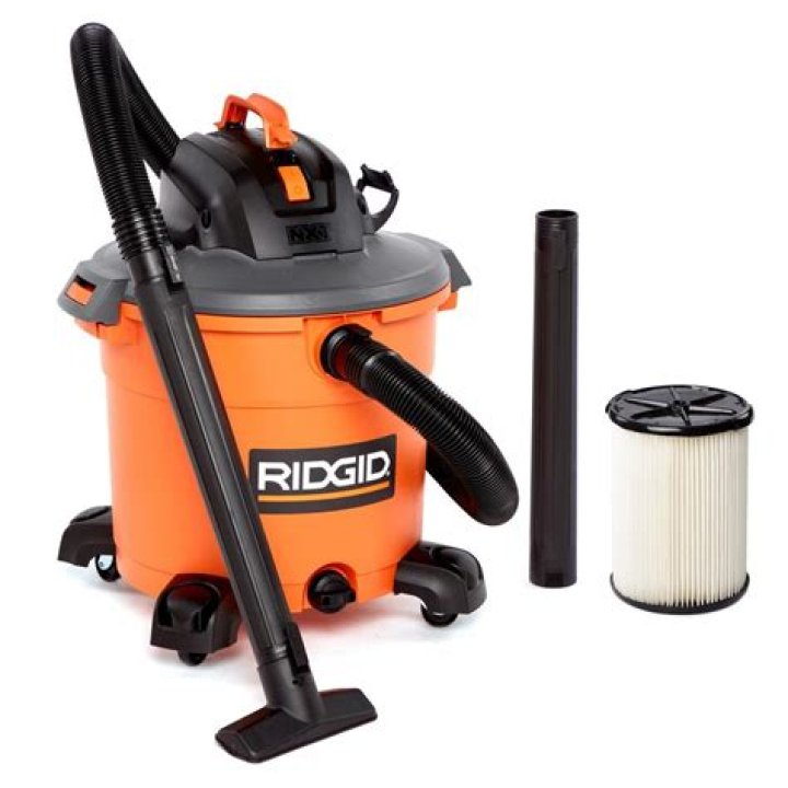 How do you vacuum water with a Ridgid shop vac?