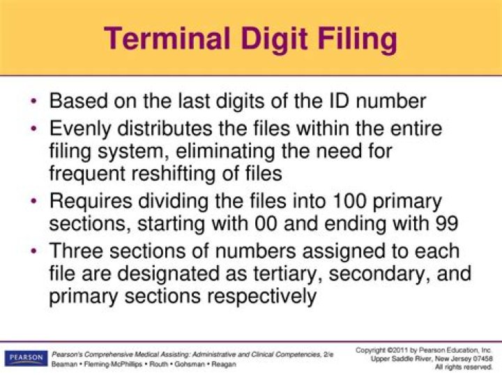 How does terminal digit filing work?