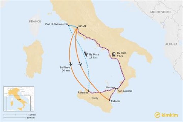 How far is Italy from California by plane?