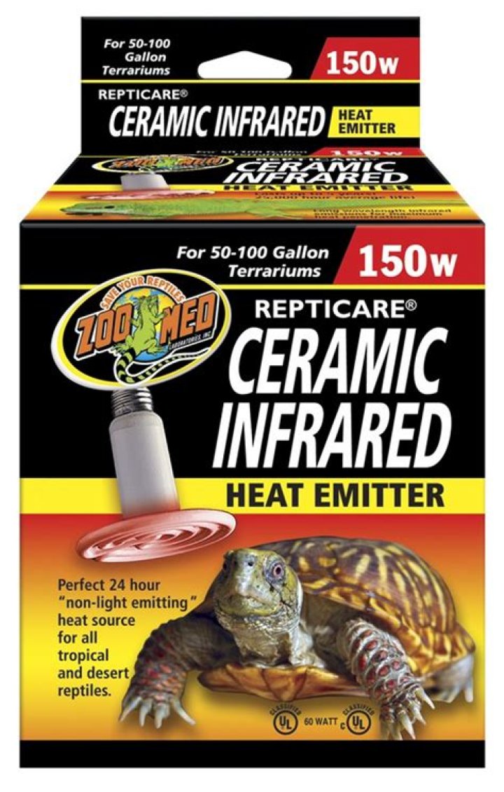 How hot does a 150 watt ceramic heat emitter get?
