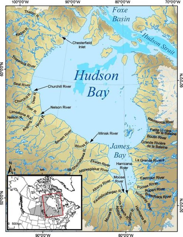 Is Hudson River connected to Hudson Bay?