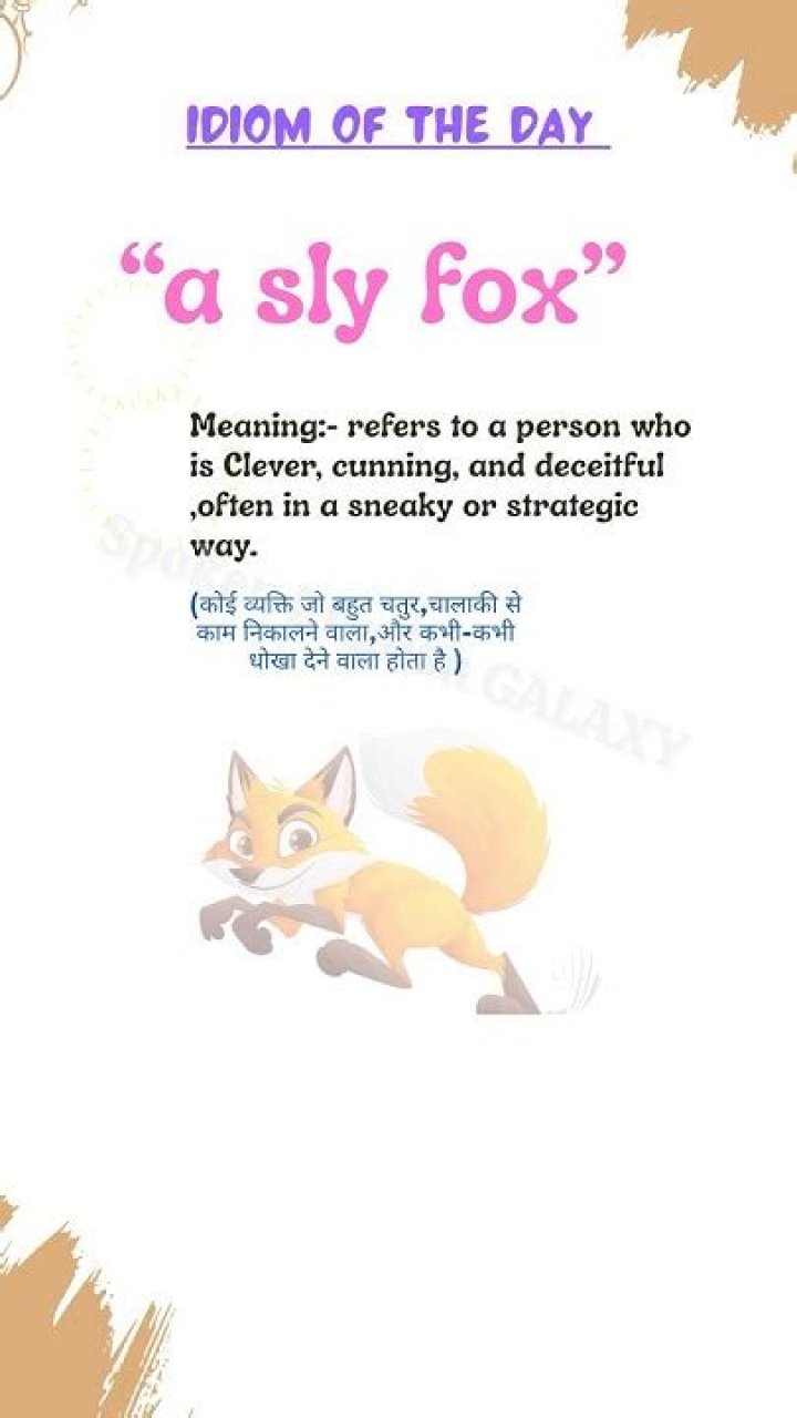 Is sly as a fox an idiom?