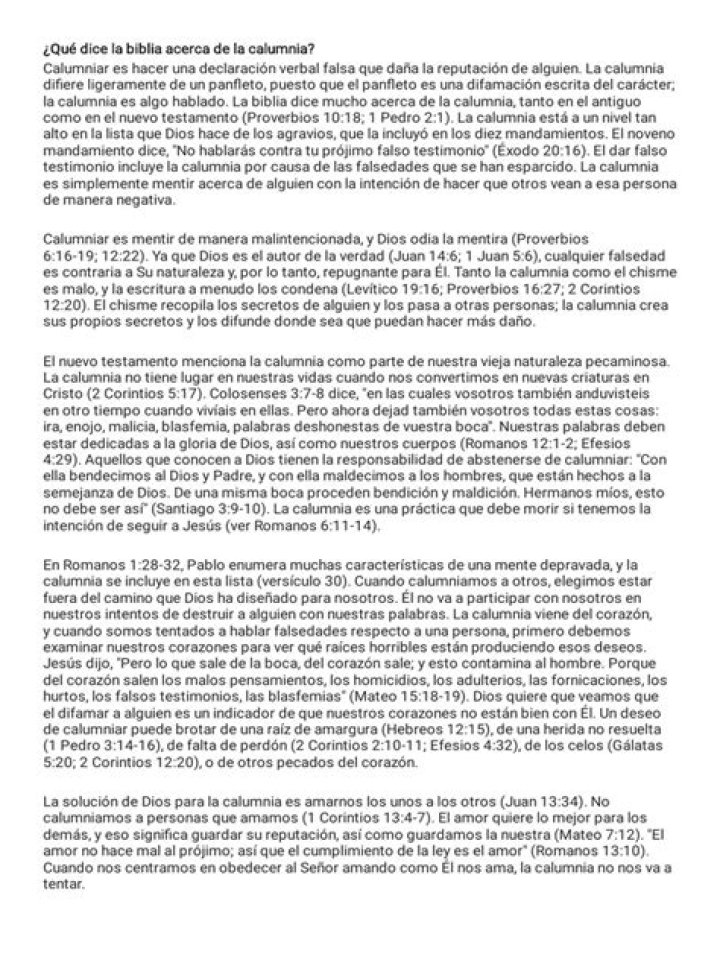 ¿Qué dice la biblia acerca de la calumnia?