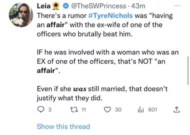 Tyre Nichols sleeping with officers wife reddit explained