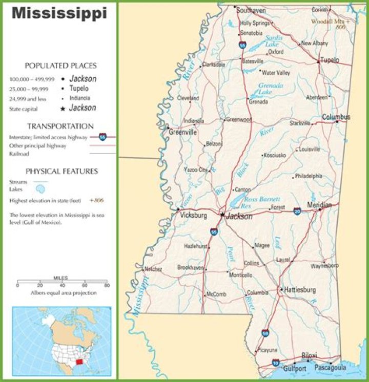 What are some landforms in Mississippi?
