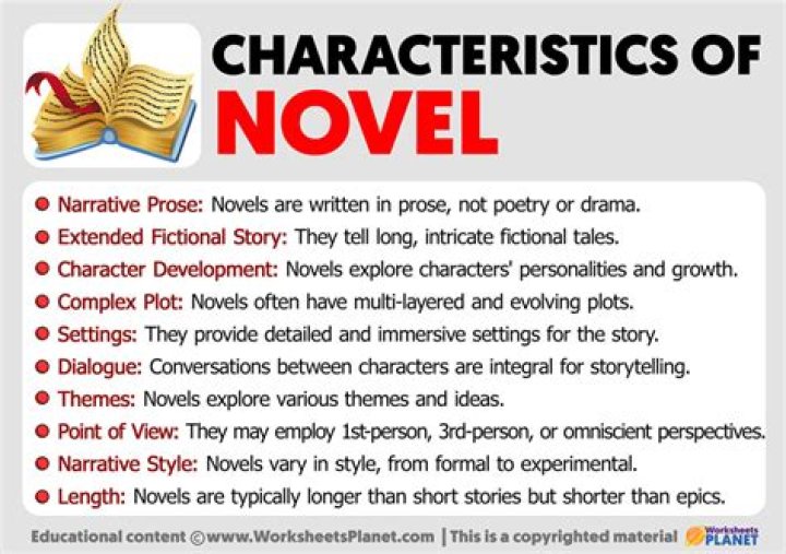 What are the features of a novel?