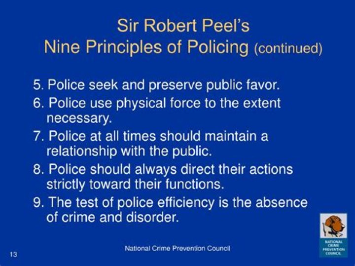 What are the Nine Principles of Robert Peel?