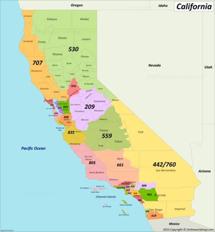 What area code is 208 in California?