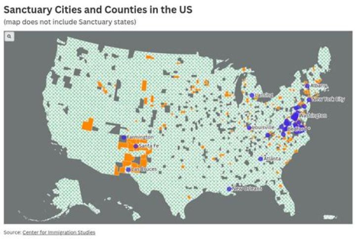 What cities are sanctuary cities in California?