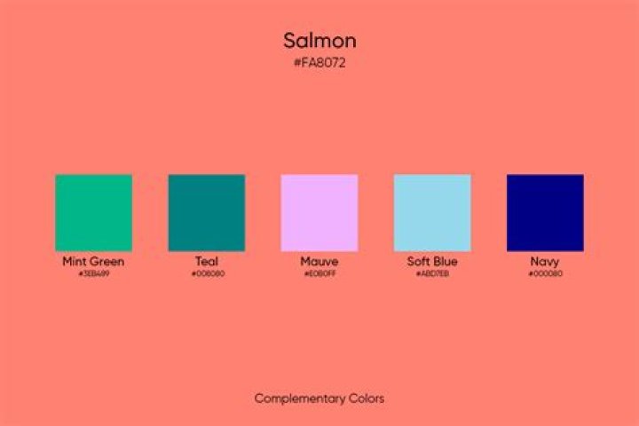 What color goes with salmon pink?
