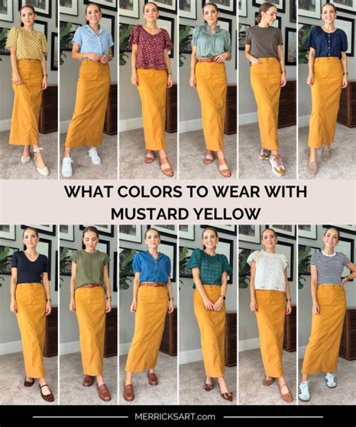 What color goes with the color mustard?