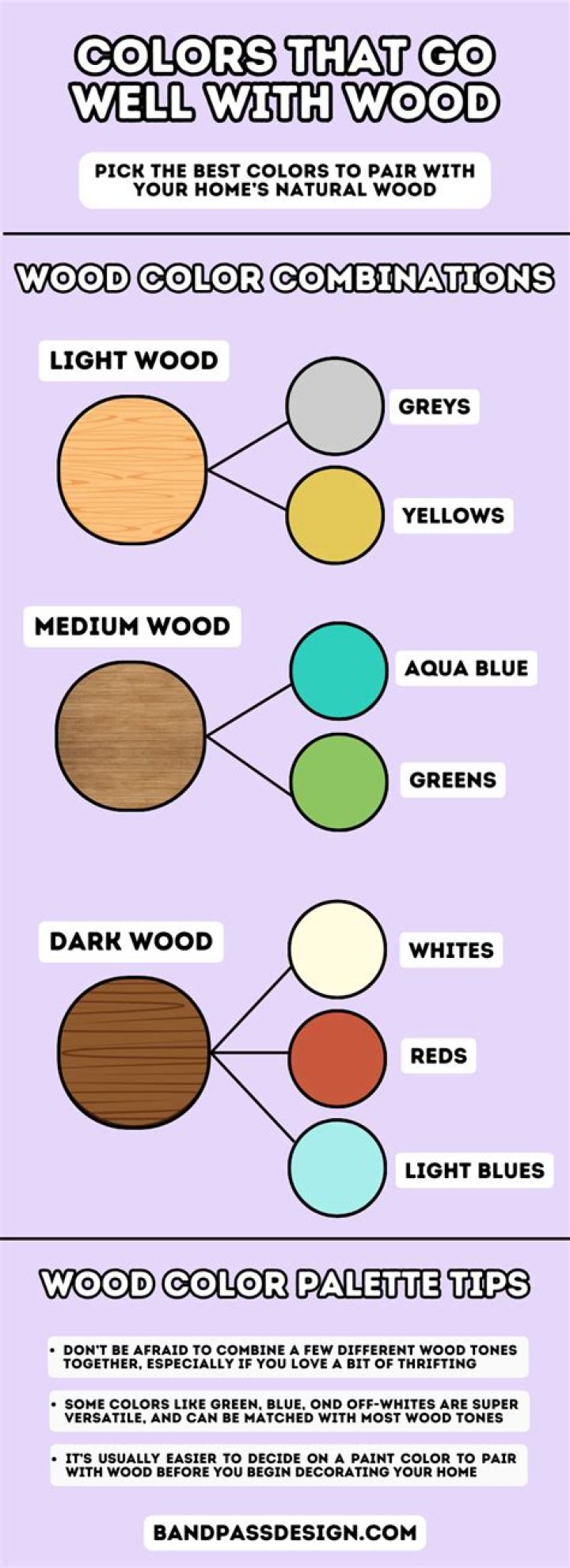 What colors go well with wood?