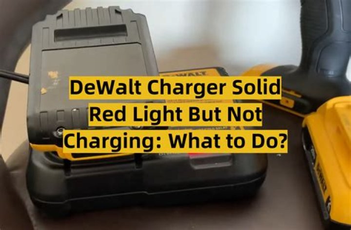 What does a flashing red light mean on a DeWalt battery charger?