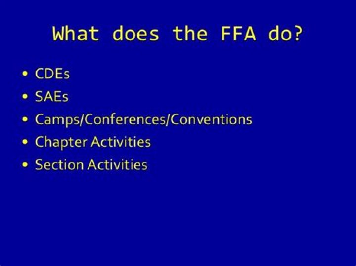 What does CDE stand for FFA?