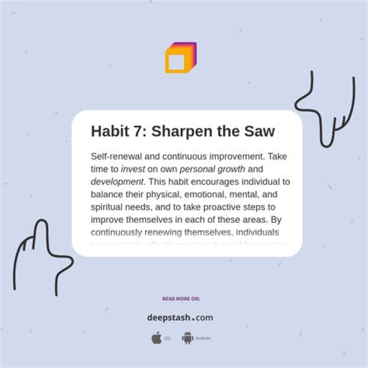 What does Habit 7 Sharpen the saw mean?