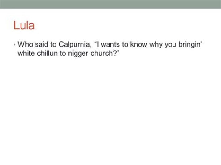 What does Lula say to Calpurnia?