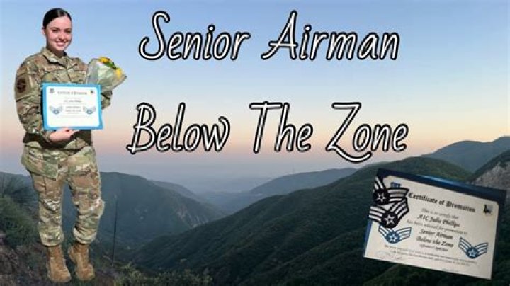 What does senior airman below the zone mean?