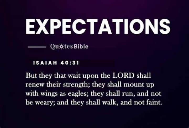 What does the Bible say about expectations?