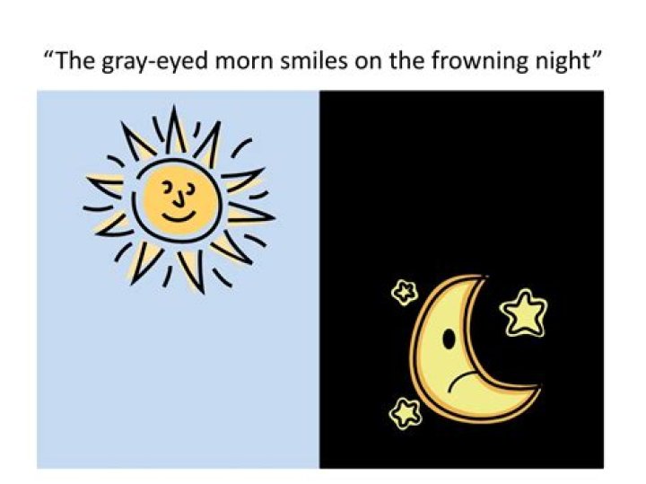 What does the GREY eyed morn smiles on the frowning night mean?
