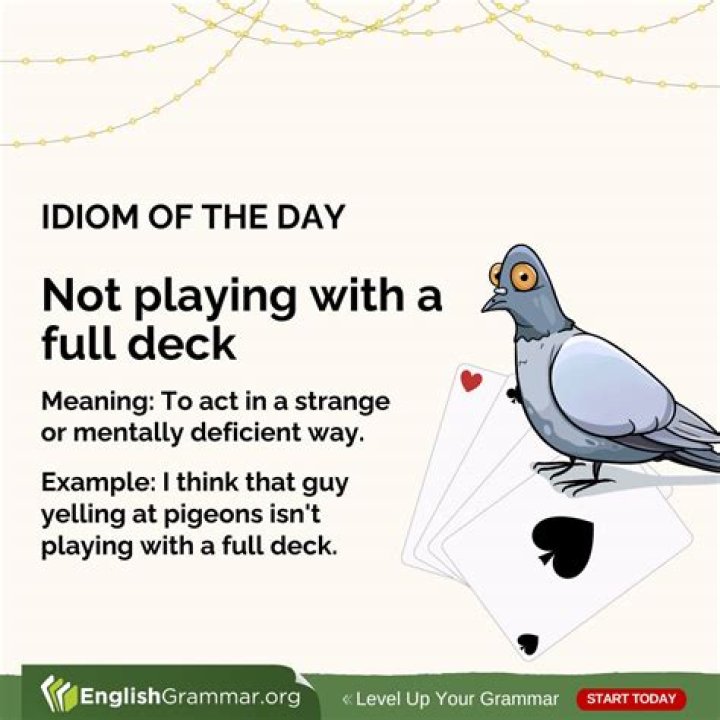 What does the idiom not playing with a full deck mean?