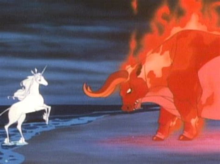 What does the Red Bull represent in the last unicorn?