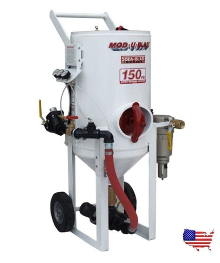 What equipment is needed for soda blasting?